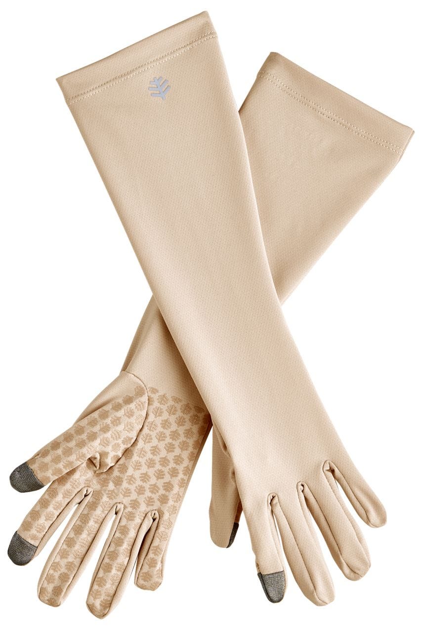 Fashion UV Gloves in Gray Rosette Pattern One Size (in Stock Avail)