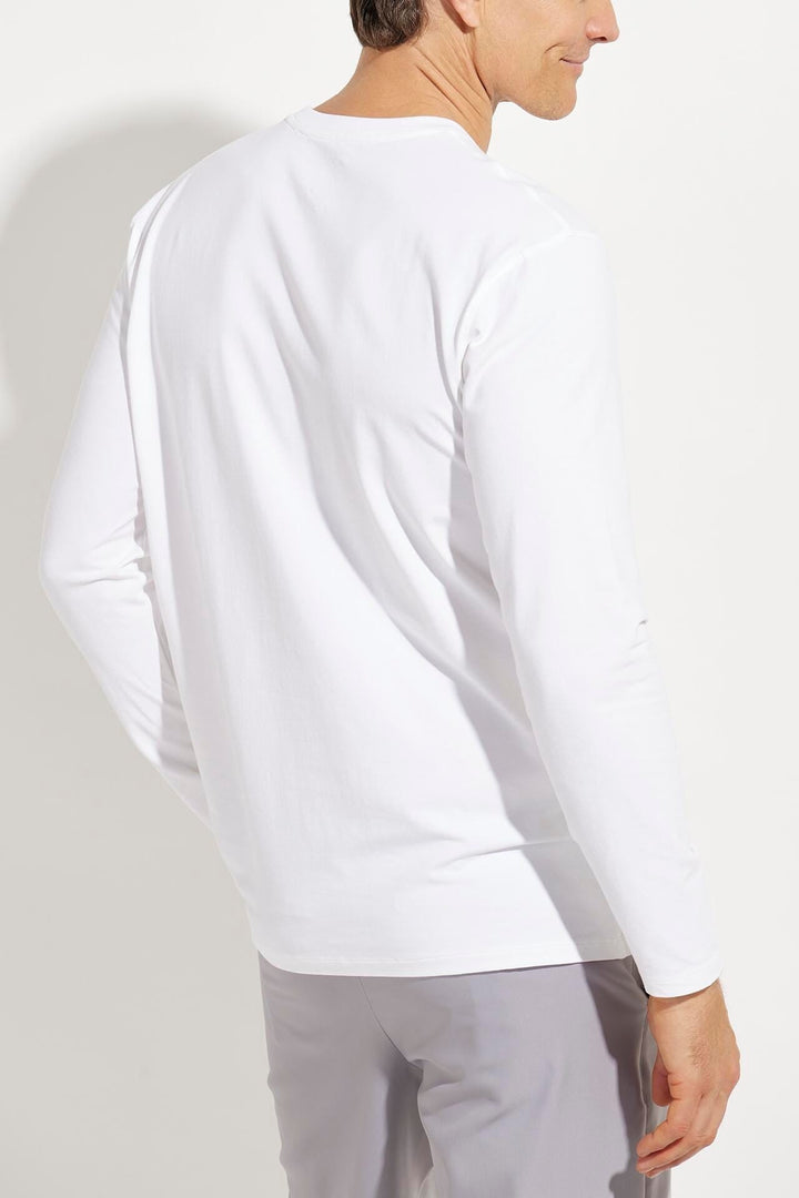 Coolibar Men&s Morada Everyday Long Sleeve T-Shirt | UPF Safe Shirts for Men | White | XX-Large