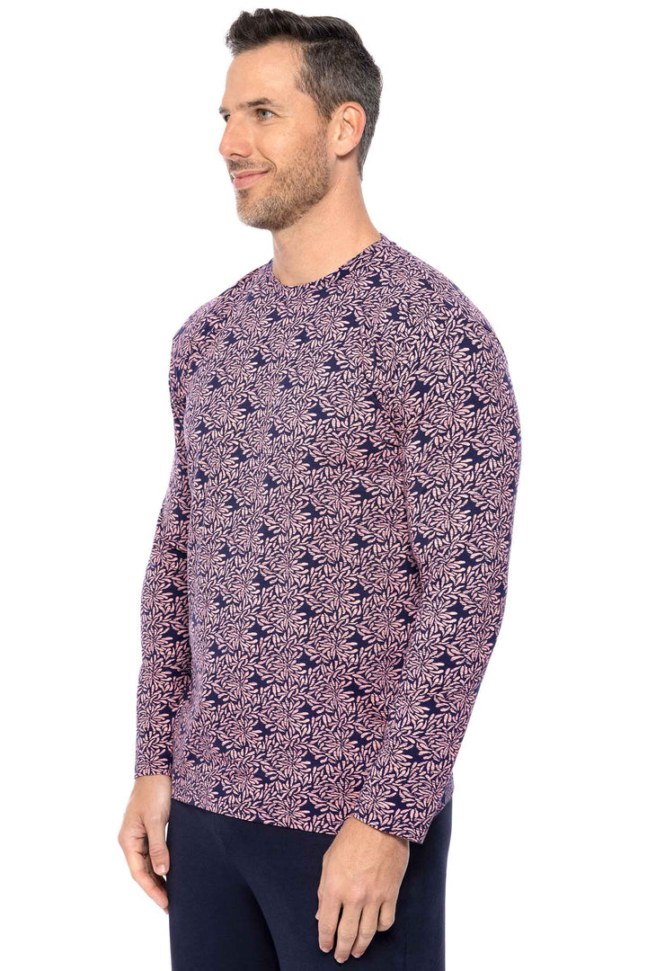 Men's Morada Everyday Long Sleeve T-Shirt | Peachy Pink Etched Flowers