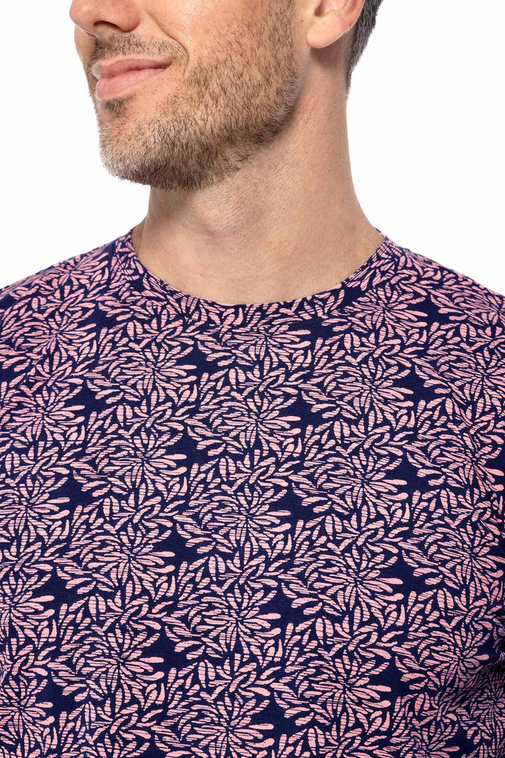 Men's Morada Everyday Long Sleeve T-Shirt | Peachy Pink Etched Flowers