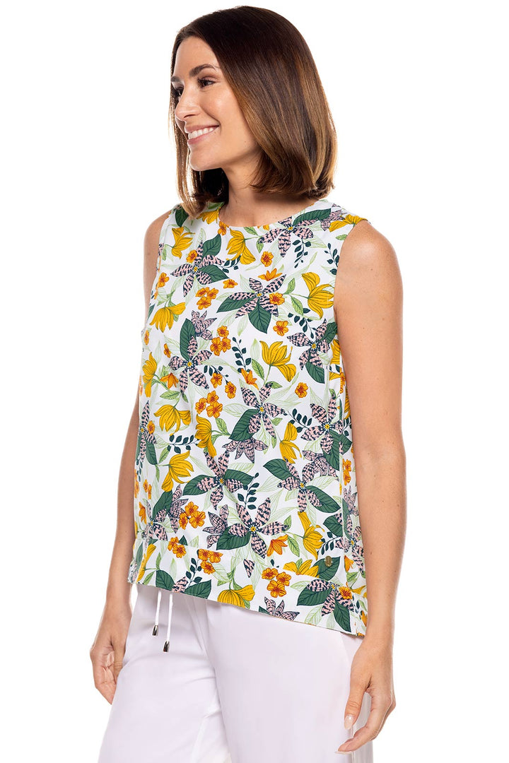 Women's St. Tropez Swing Tank Top | Apricot Crush Floral Paradise