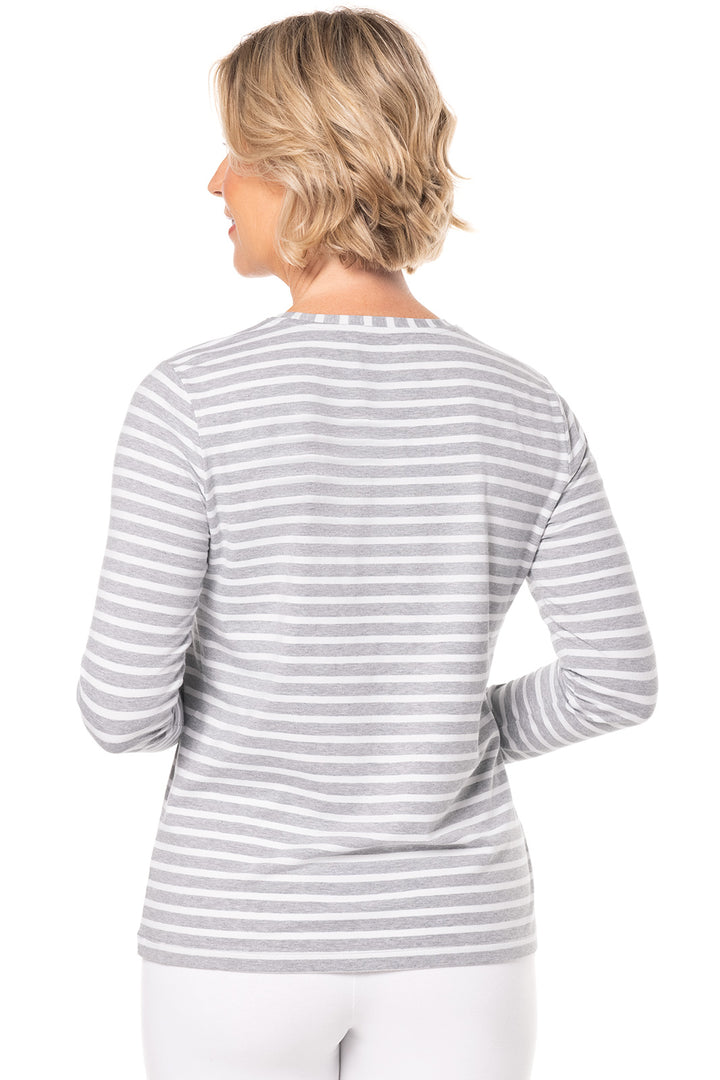 Women's Morada Everyday Long Sleeve T-Shirt | Grey/White Stripe