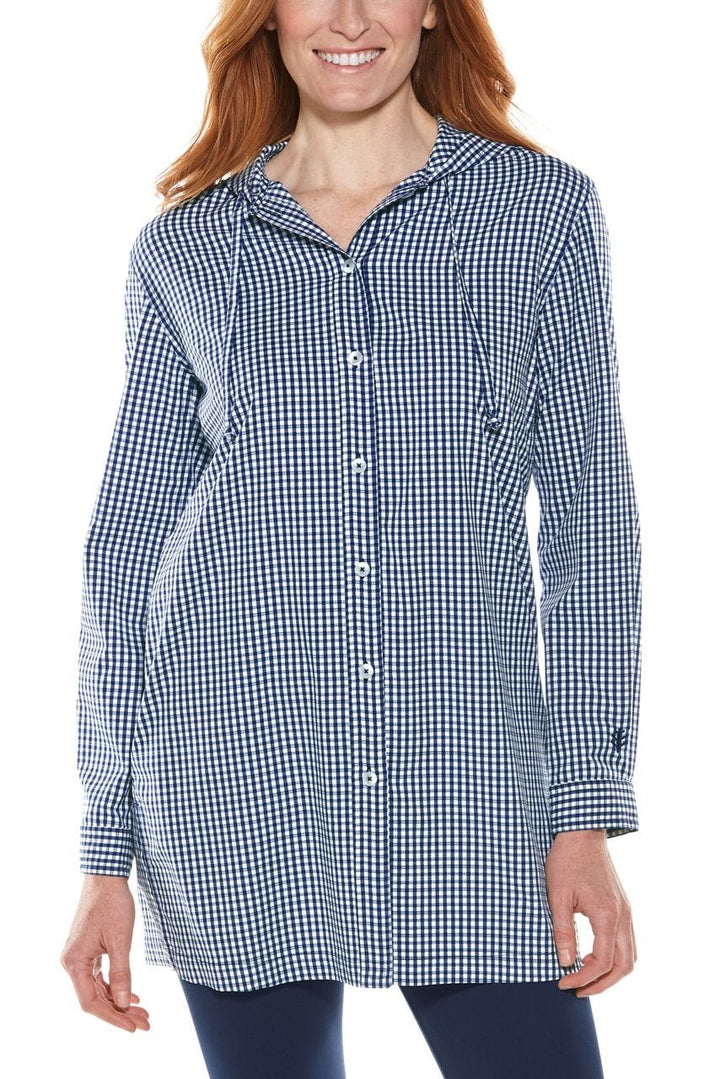 Women's Iztapa Beach Shirt | Navy Gingham