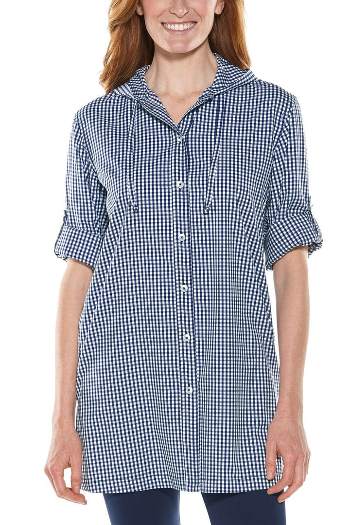 Women's Iztapa Beach Shirt | Navy Gingham