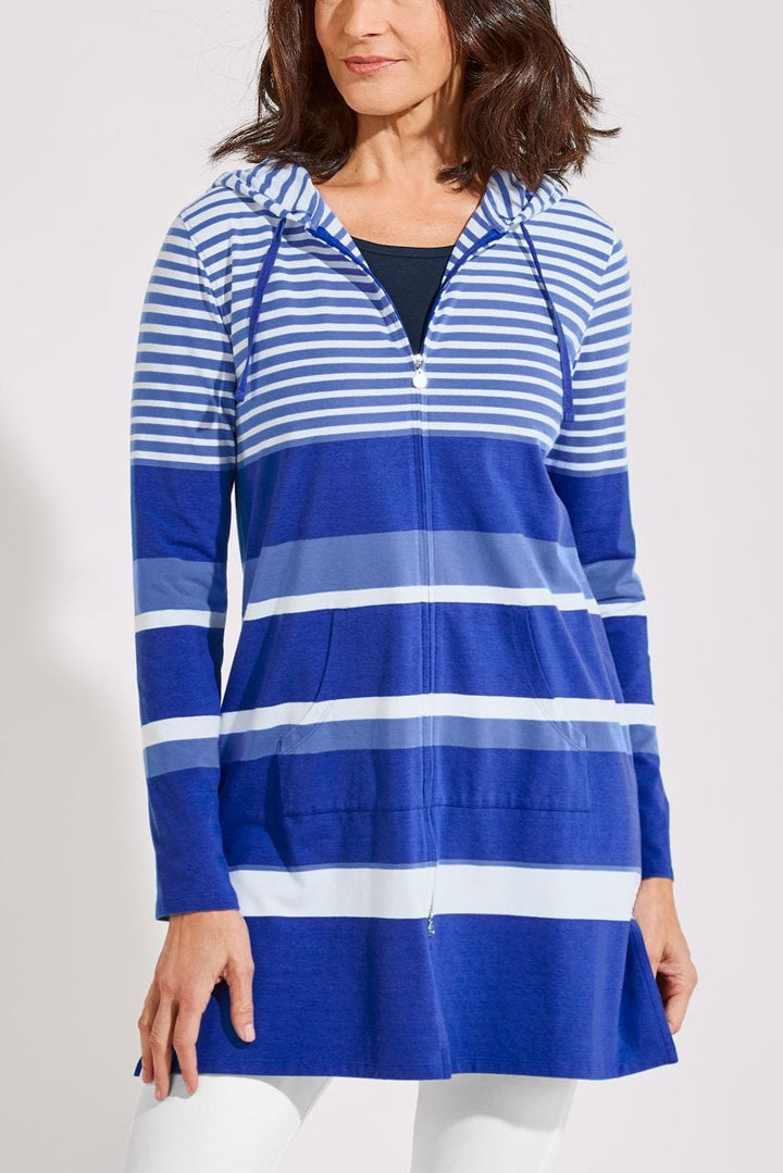 Women's Cabana Hoodie | Aura Blue Variegated Stripe