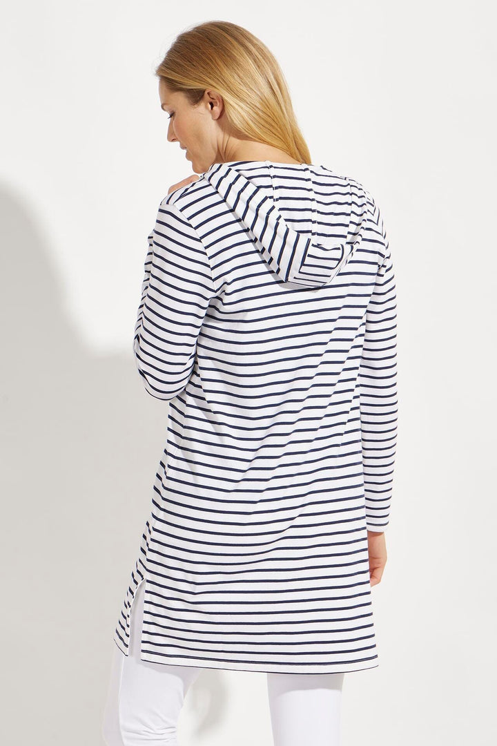 Women's Cabana Hoodie | White/Navy Stripe