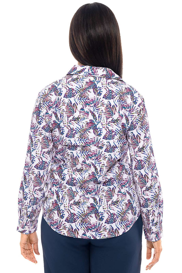 Women's Mylitta Travel Shirt | Magnolia Pink Beach Leaves