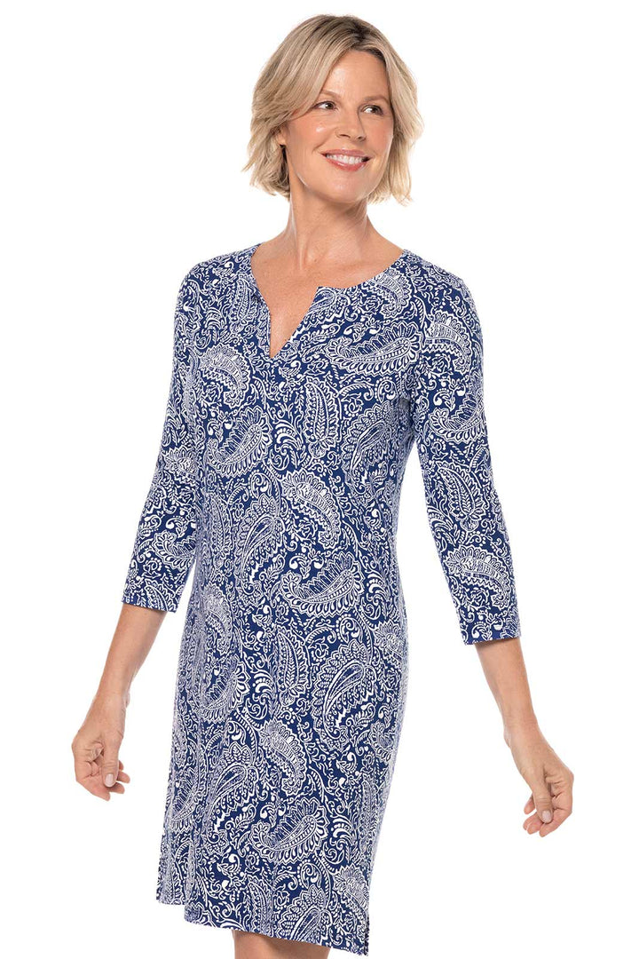 Women's Oceanside Tunic Dress | Navy Artisan Paisley