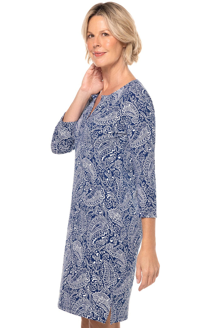 Women's Oceanside Tunic Dress | Navy Artisan Paisley