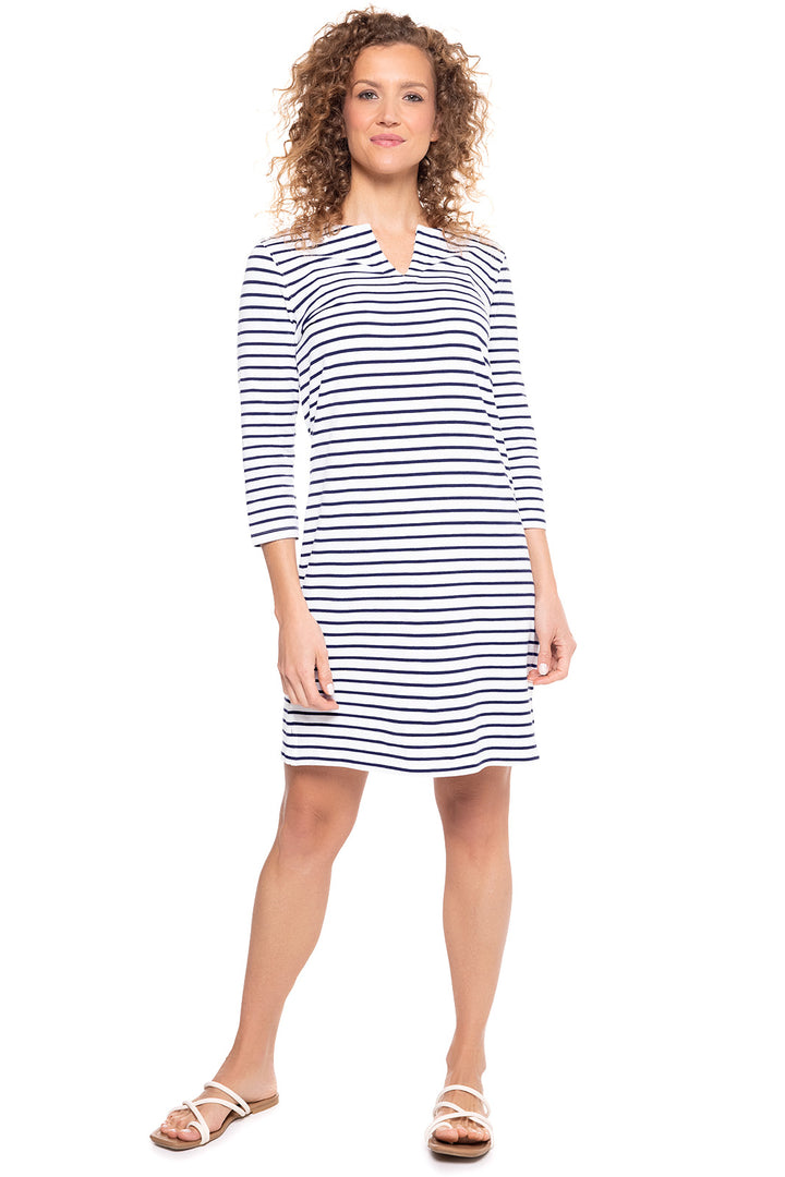 Women's Oceanside Tunic Dress | White/Navy Stripe