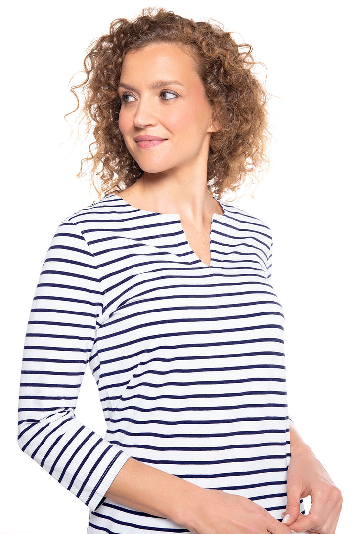 Women's Oceanside Tunic Dress | White/Navy Stripe