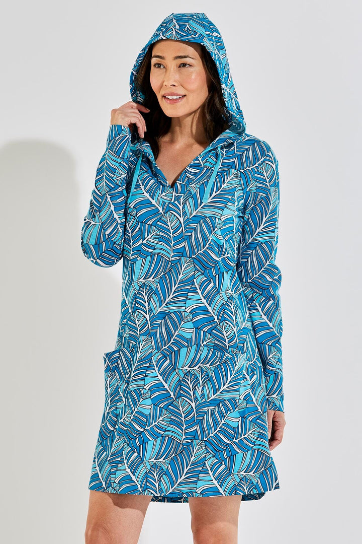 Women's Catalina Beach Cover-Up Dress | Paradise Blue Forever Palm