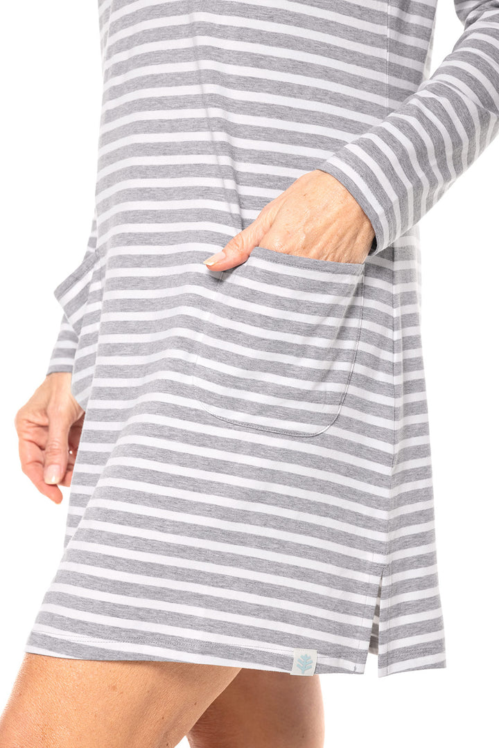 Women's Catalina Beach Cover-Up Dress | Grey/White Stripe