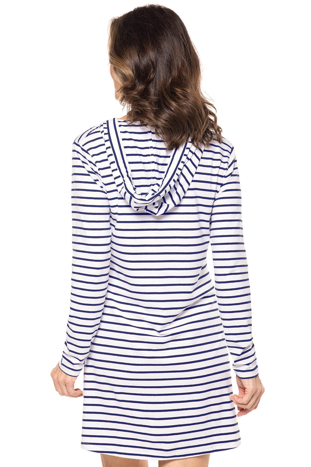 Blue and white striped beach cover up online