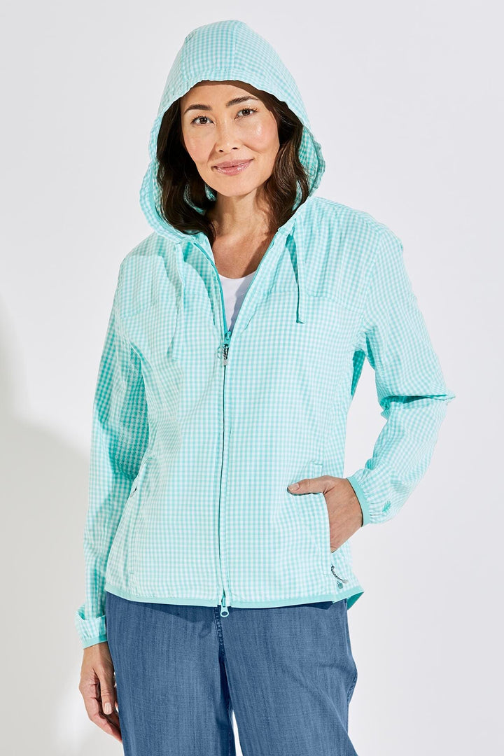 Women's Arcadian Packable Sunblock Jacket | Tea Green Gingham