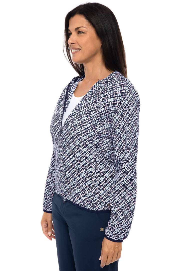 Women's Arcadian Packable Sunblock Jacket | Navy Gulf Stream Stripe