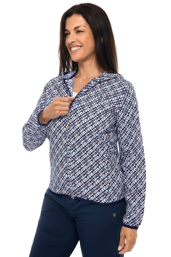 Women's Arcadian Packable Sunblock Jacket | Navy Gulf Stream Stripe