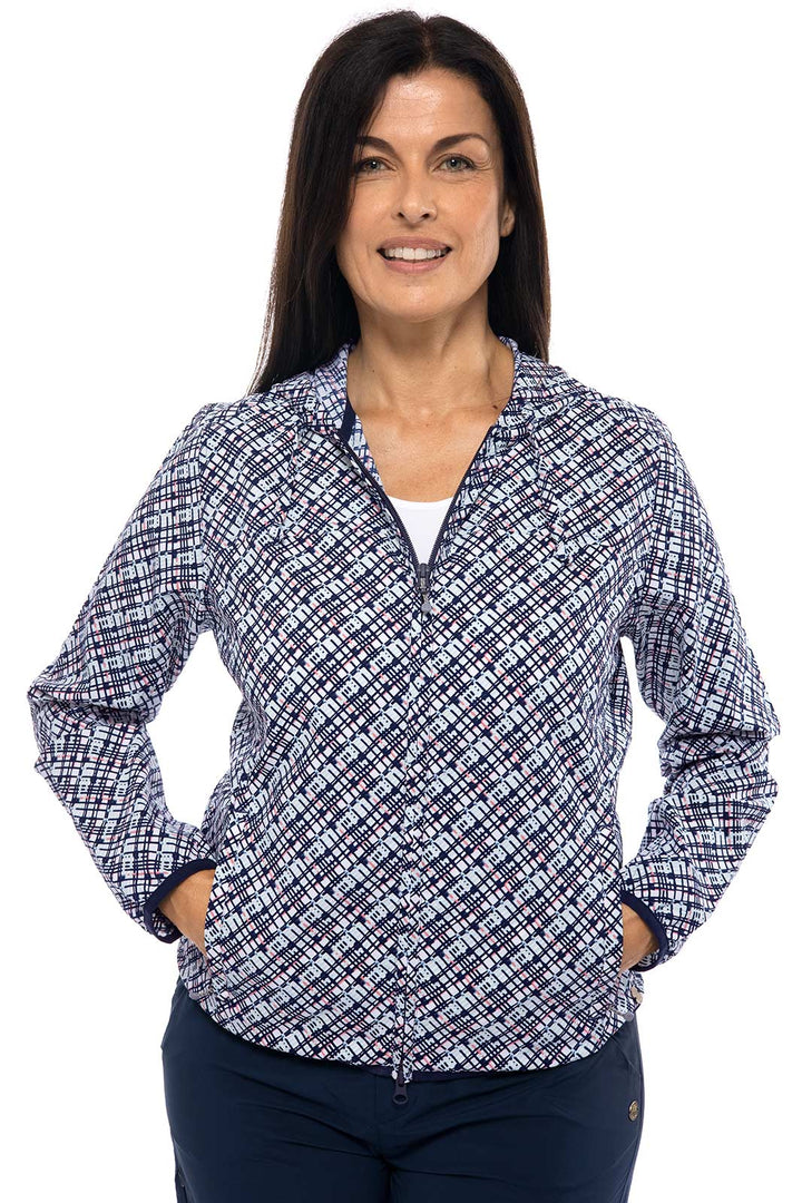 Women's Arcadian Packable Sunblock Jacket | Navy Gulf Stream Stripe