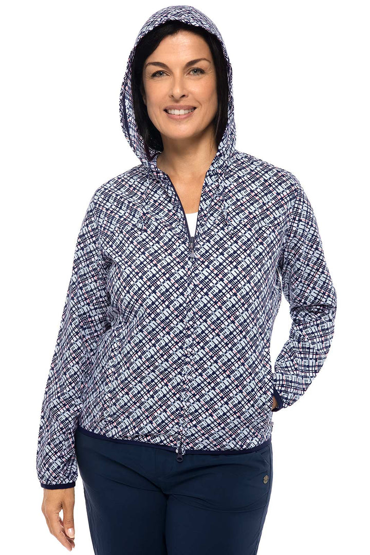 Women's Arcadian Packable Sunblock Jacket | Navy Gulf Stream Stripe