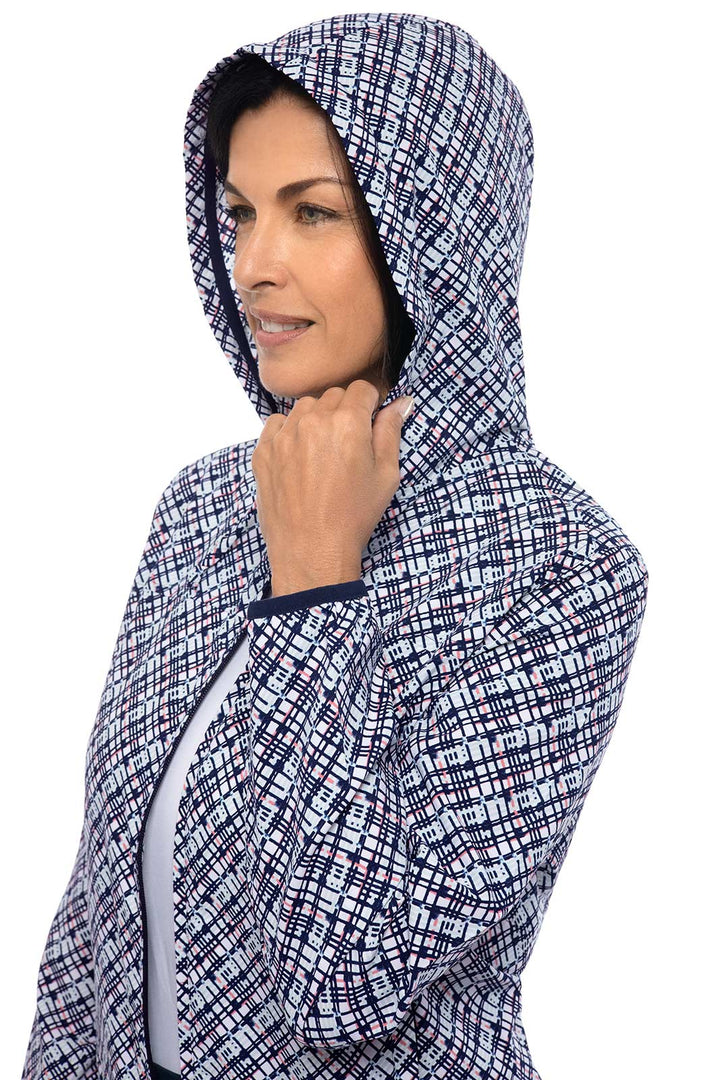 Women's Arcadian Packable Sunblock Jacket | Navy Gulf Stream Stripe