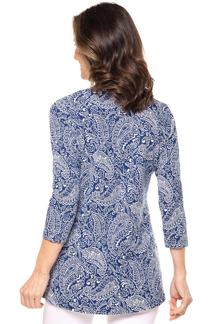 Women's St. Lucia Tunic Top | Navy Artisan Paisley