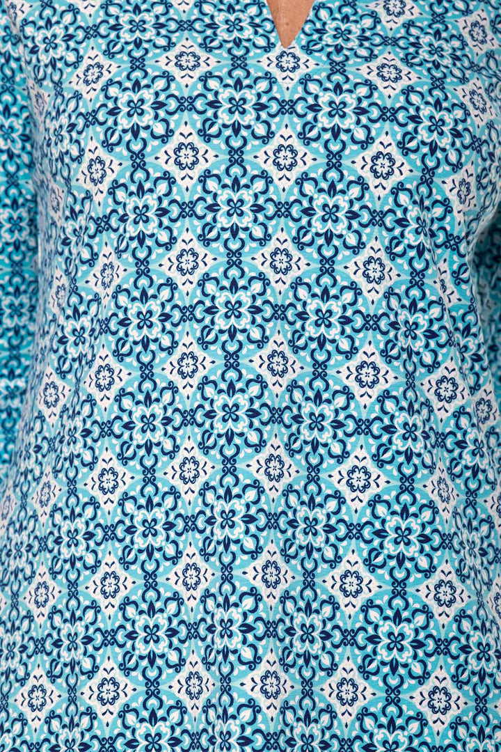 Women's St. Lucia Tunic Top | Aruba Blue Medallion Bliss