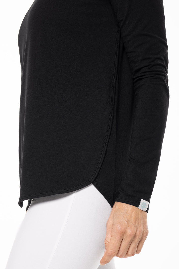 Women's Heyday Side Split Shirt  | Black