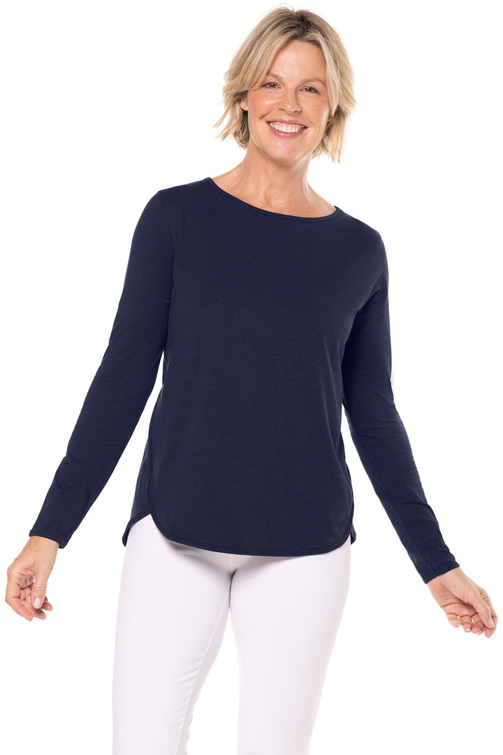 Women's Heyday Side Split Shirt  | Navy