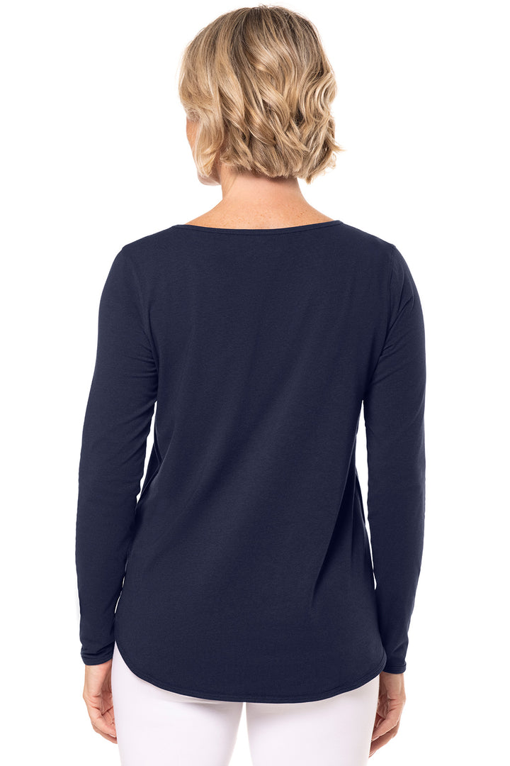 Women's Heyday Side Split Shirt  | Navy