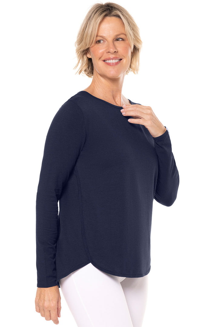 Women's Heyday Side Split Shirt  | Navy