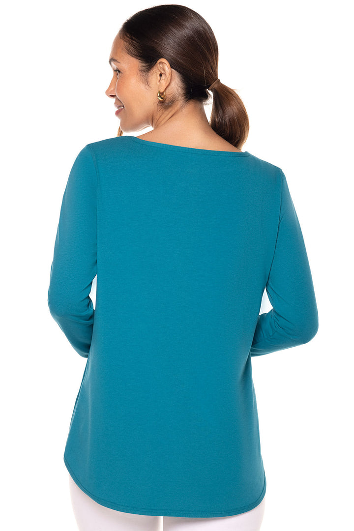 Women's Heyday Side Split Shirt | Tahitian Teal