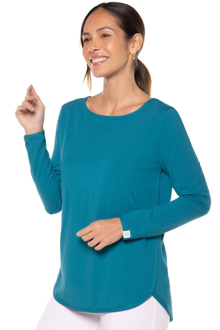 Women's Heyday Side Split Shirt | Tahitian Teal