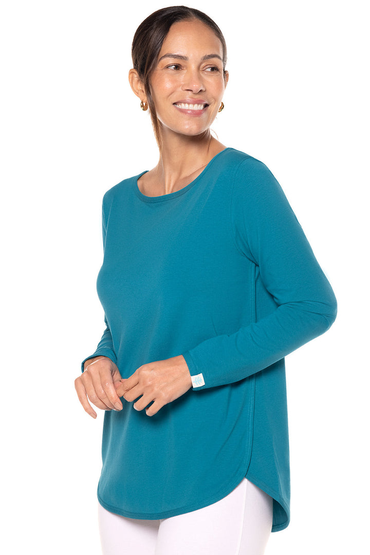 Women's Heyday Side Split Shirt | Tahitian Teal