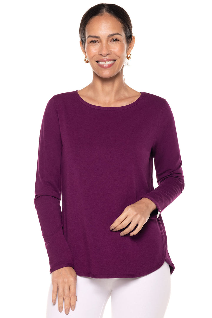 Women's Heyday Side Split Shirt | Rich Plum