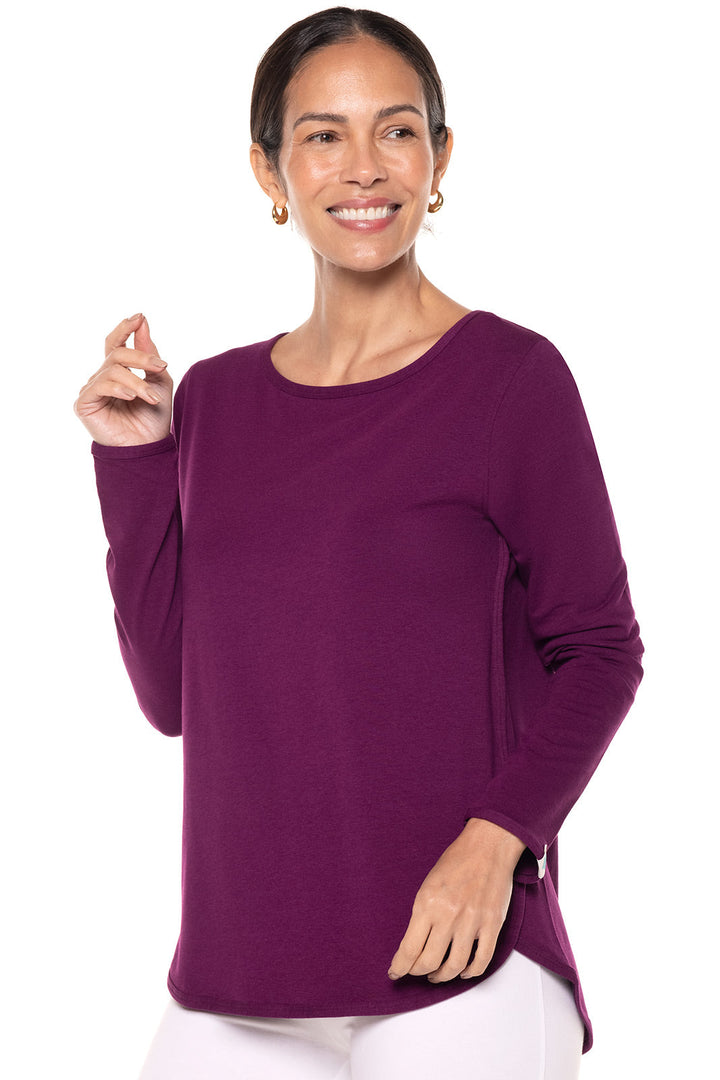 Women's Heyday Side Split Shirt | Rich Plum