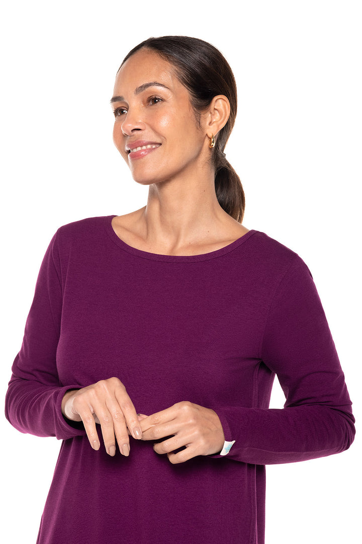 Women's Heyday Side Split Shirt | Rich Plum