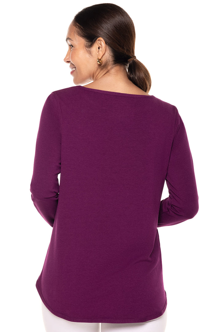 Women's Heyday Side Split Shirt | Rich Plum