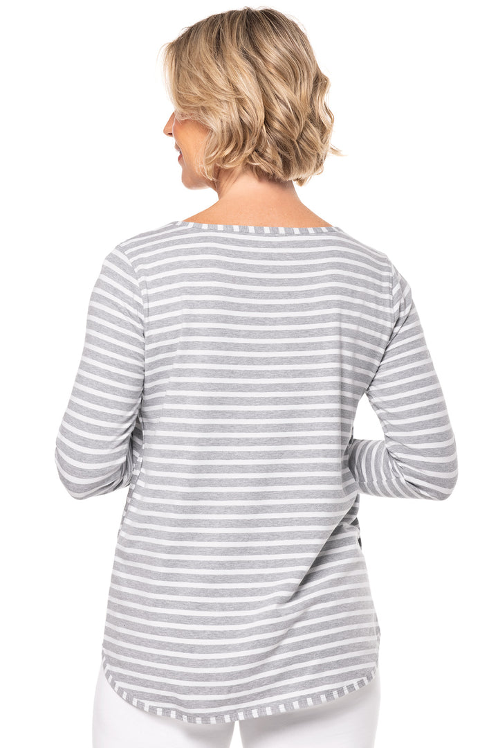 Women's Heyday Side Split Shirt | Grey/White Stripe