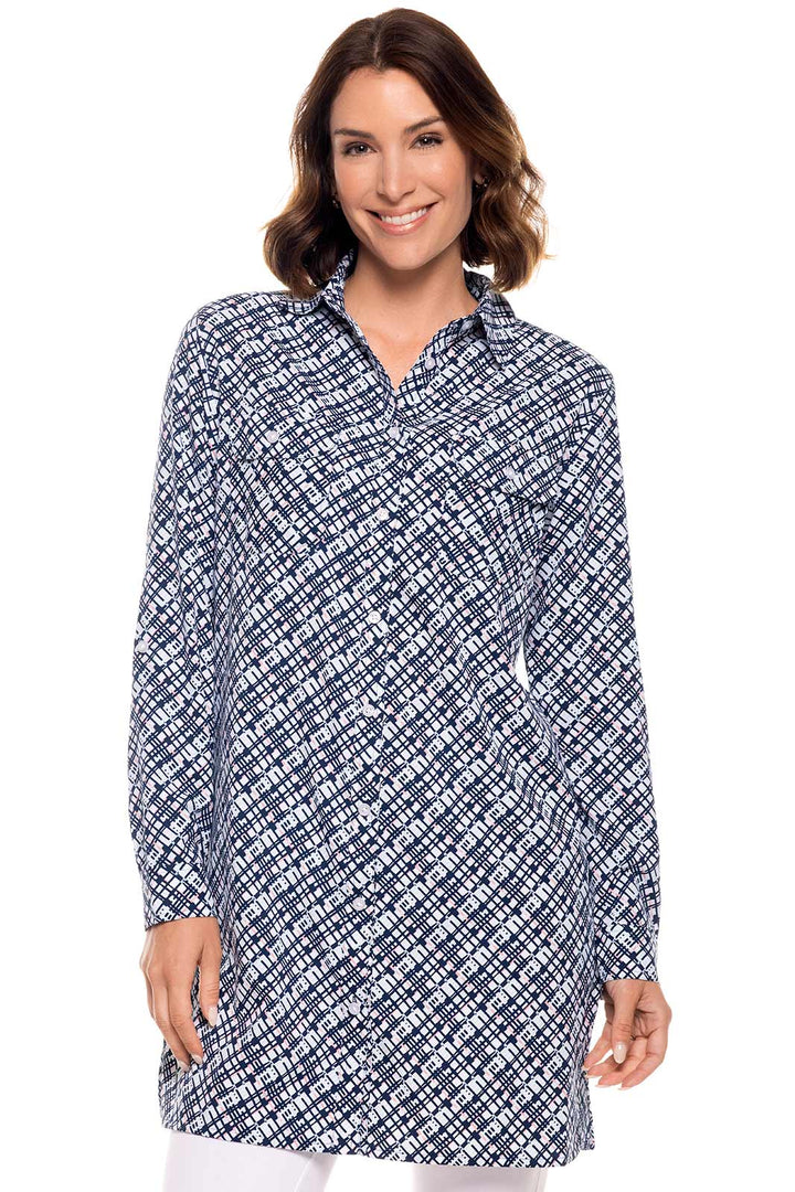 Women's Santorini Tunic Shirt | Navy Gulf Stream Stripe