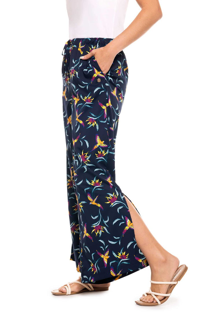 Women's Petra Wide Leg Pants | Navy Birds of Paradise