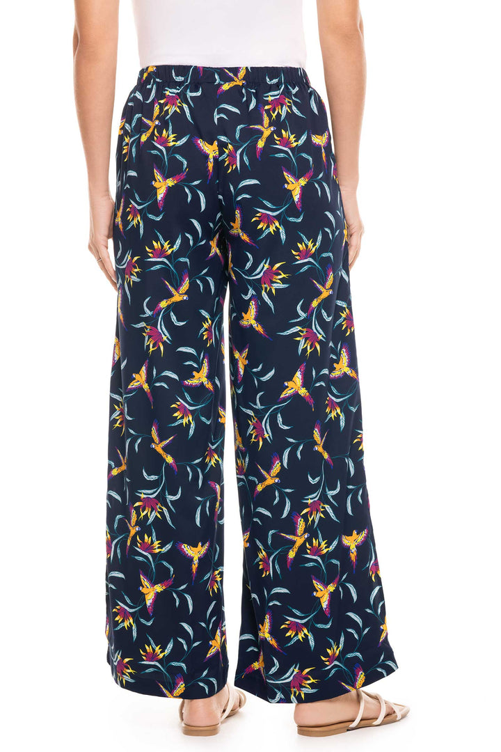 Women's Petra Wide Leg Pants | Navy Birds of Paradise