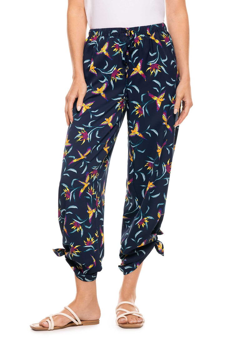 Women's Petra Wide Leg Pants | Navy Birds of Paradise