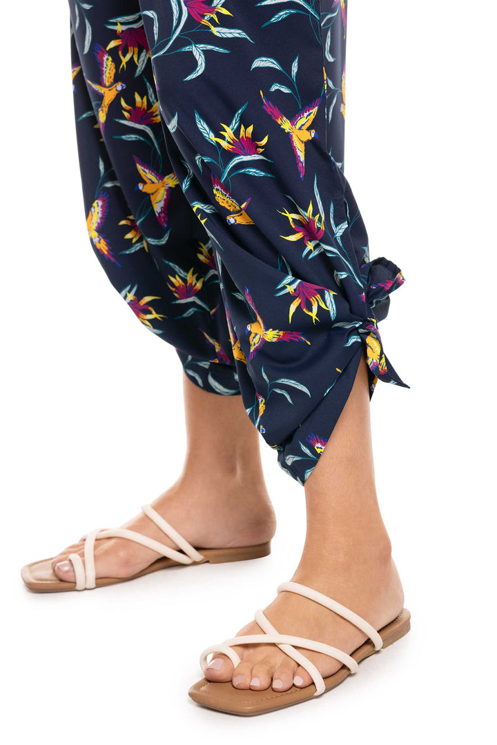 Women's Petra Wide Leg Pants | Navy Birds of Paradise