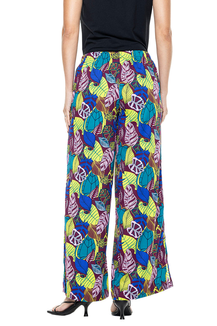 Women's Petra Wide Leg Pants | Rich Plum Electric Jungle