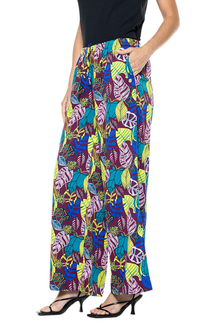 Women's Petra Wide Leg Pants | Rich Plum Electric Jungle