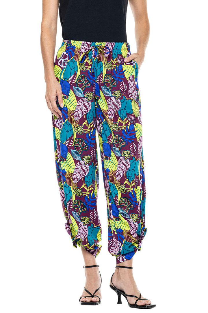 Women's Petra Wide Leg Pants | Rich Plum Electric Jungle