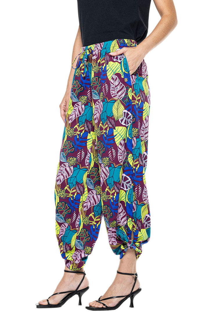 Women's Petra Wide Leg Pants | Rich Plum Electric Jungle