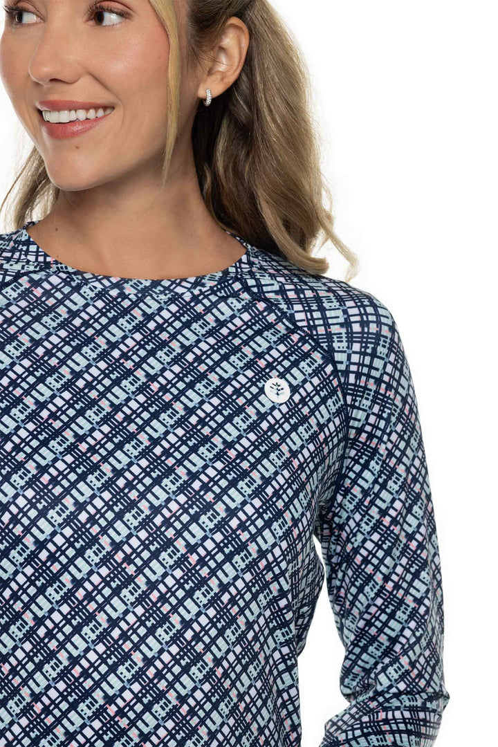 Women's Devi Long Sleeve Fitness T-Shirt | Navy Gulf Stream Stripe