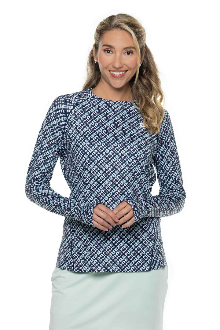 Women's Devi Long Sleeve Fitness T-Shirt | Navy Gulf Stream Stripe