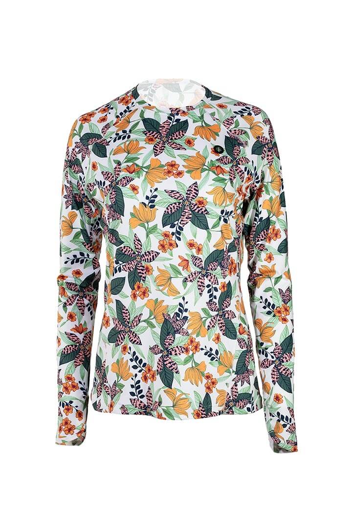 Women's Devi Long Sleeve Fitness T-Shirt | Apricot Crush Floral Paradise